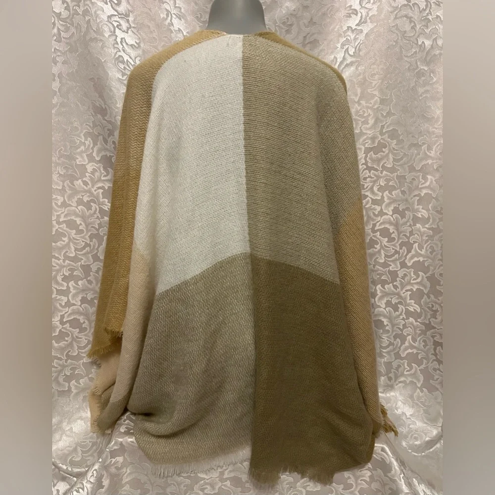 Halston Beige and Ivory Wrap, One Size Fits All
